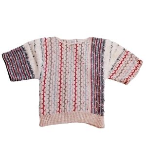 Bonnie And Bill New York Vintage 3D‎ Knit Short Sleeve Pullover Sweater Top